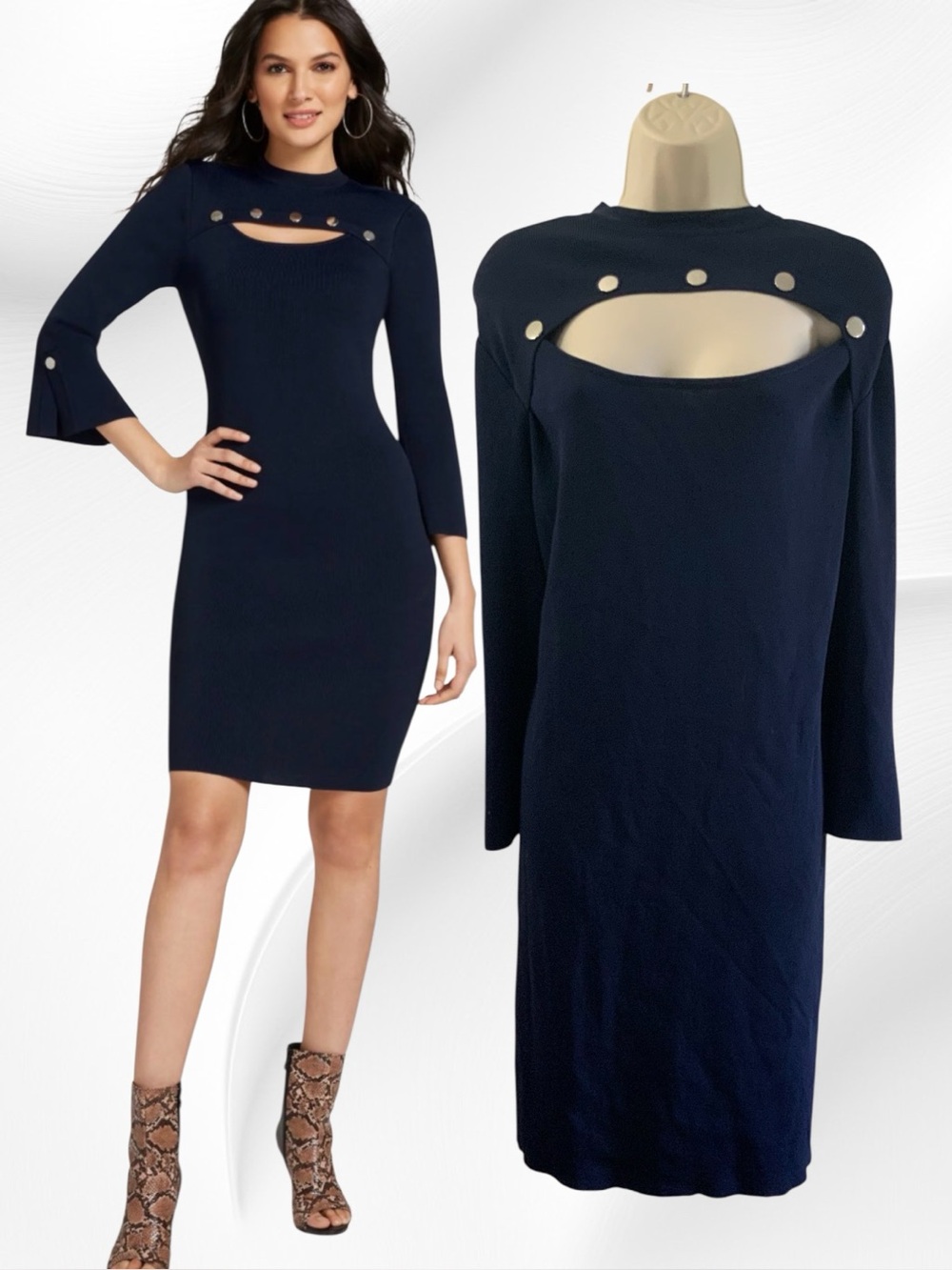 New York & Company Navy Knit Dress Size XXL NWT MSRP $99